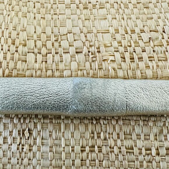 COACH Parker Straw Top Gold Leather Trim Top Handle Small Shoulder Bag - Picture 6 of 13